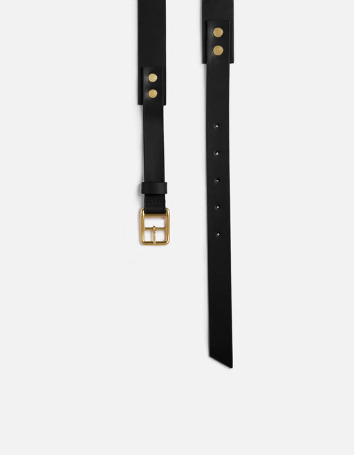 Miansai Belts Skinny Belt, Black Leather