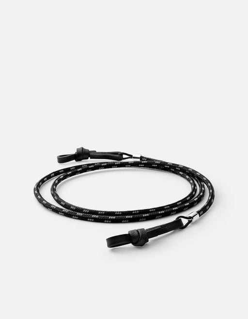 Miansai Sunglasses Nexus Nylon Sunglass Cord, Sterling Silver Asphalt / O/S