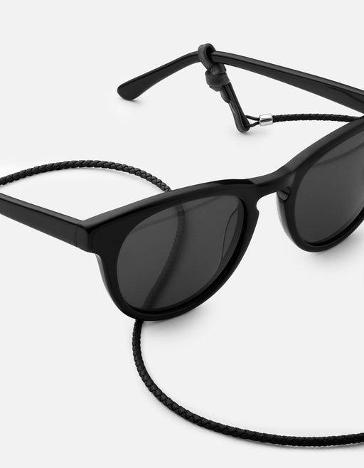 Miansai Dry Goods Nexus Braided Leather Sunglass Cord, Sterling Silver