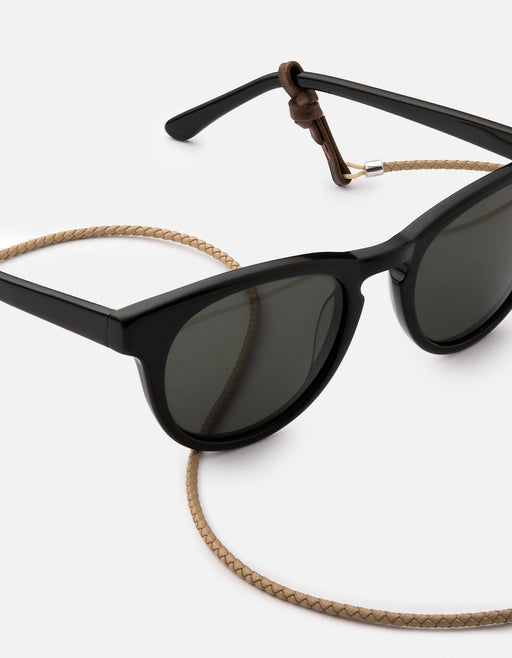 Miansai Dry Goods Nexus Braided Leather Sunglass Cord, Sterling Silver