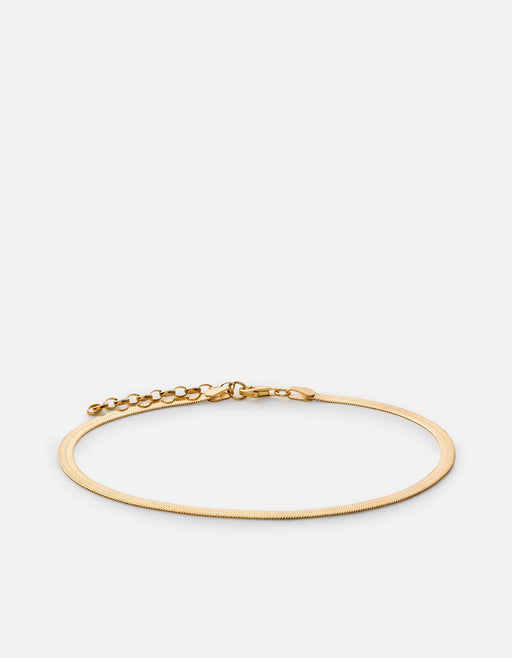Miansai Anklets Herringbone Anklet, Gold Vermeil Polished Gold / O/S