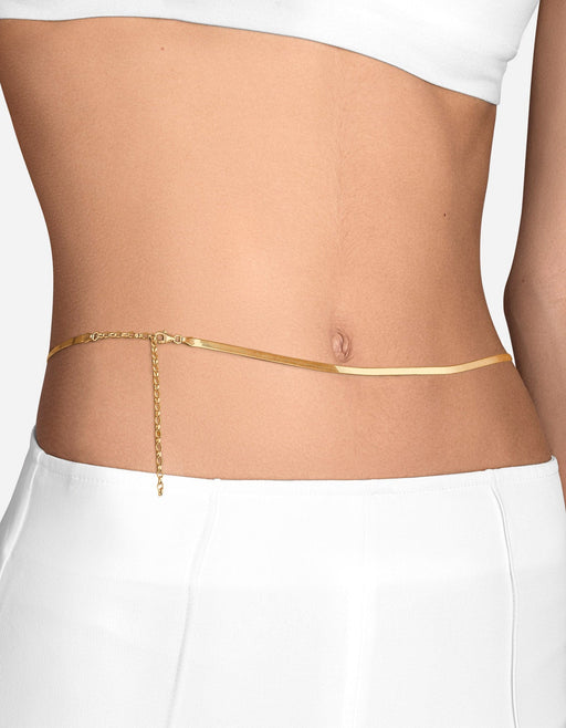 Miansai Waist Chains Herringbone Waist Chain, Gold Vermeil Polished Gold / 28-32in.