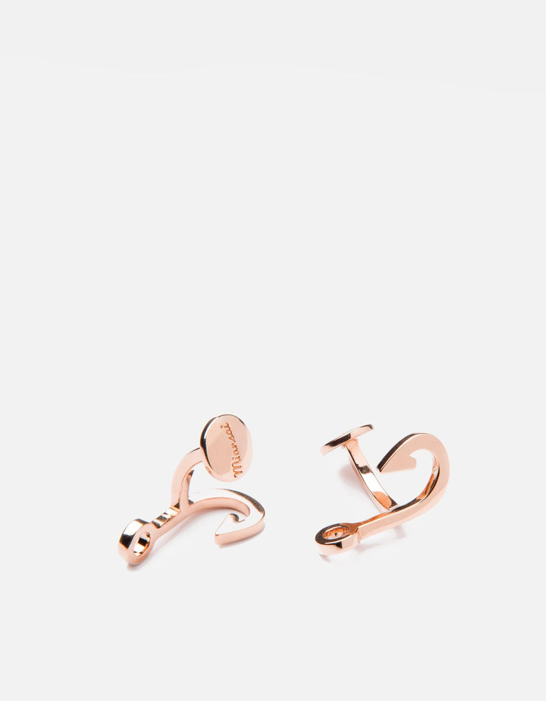 Miansai Cufflinks Hook Cufflink, Rose Plated Polished Rose / Pair