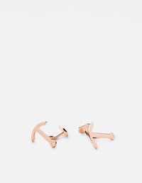 Miansai Cufflinks Modern Anchor Cufflink, Rose Plated Polished Rose / Pair